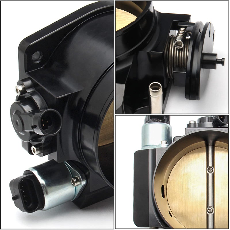 YESHMA 92MM Throttle Body for LS1 LS2 LS3 LS6 LS7 LSX Intake Manifold with Throttle Position Sensors TPS & Idle Air Control IAC Aluminum Black - Image 3